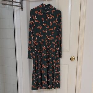 Modcloth Green Long Sleeve Dress